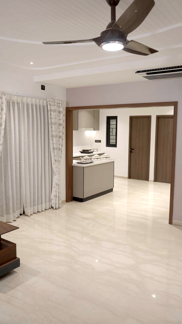Open living and kitchen area
